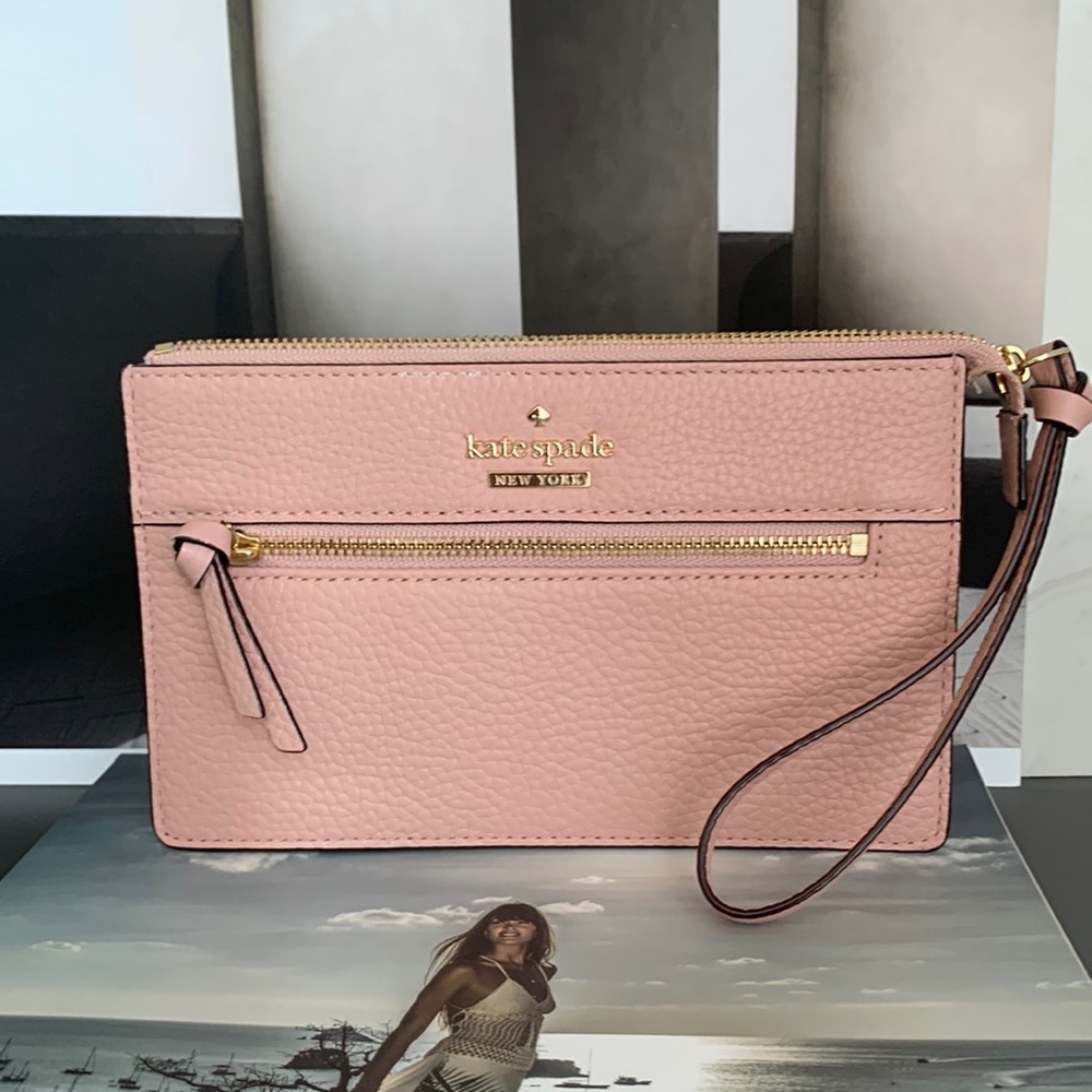 Kate spade ♠️ dusty pink leather wristlet wallet
